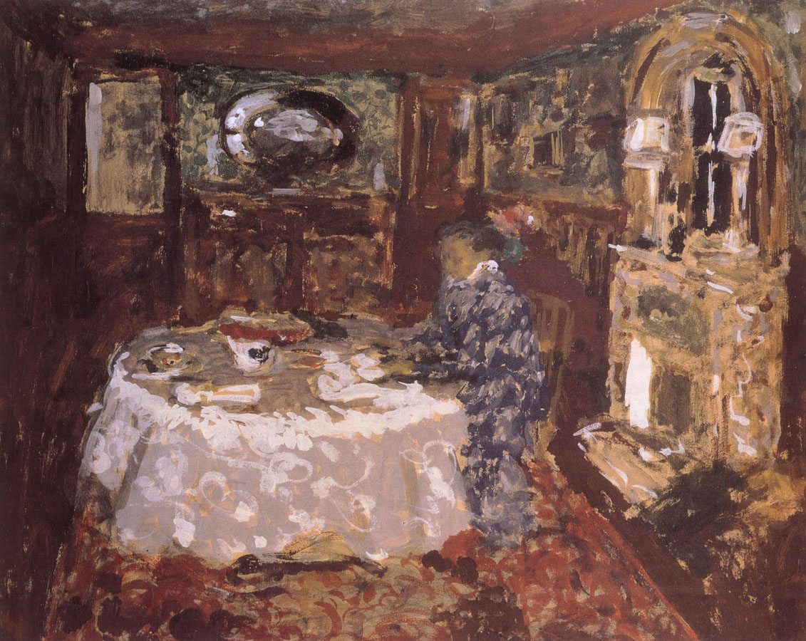 Painter mother sitting at the table money
